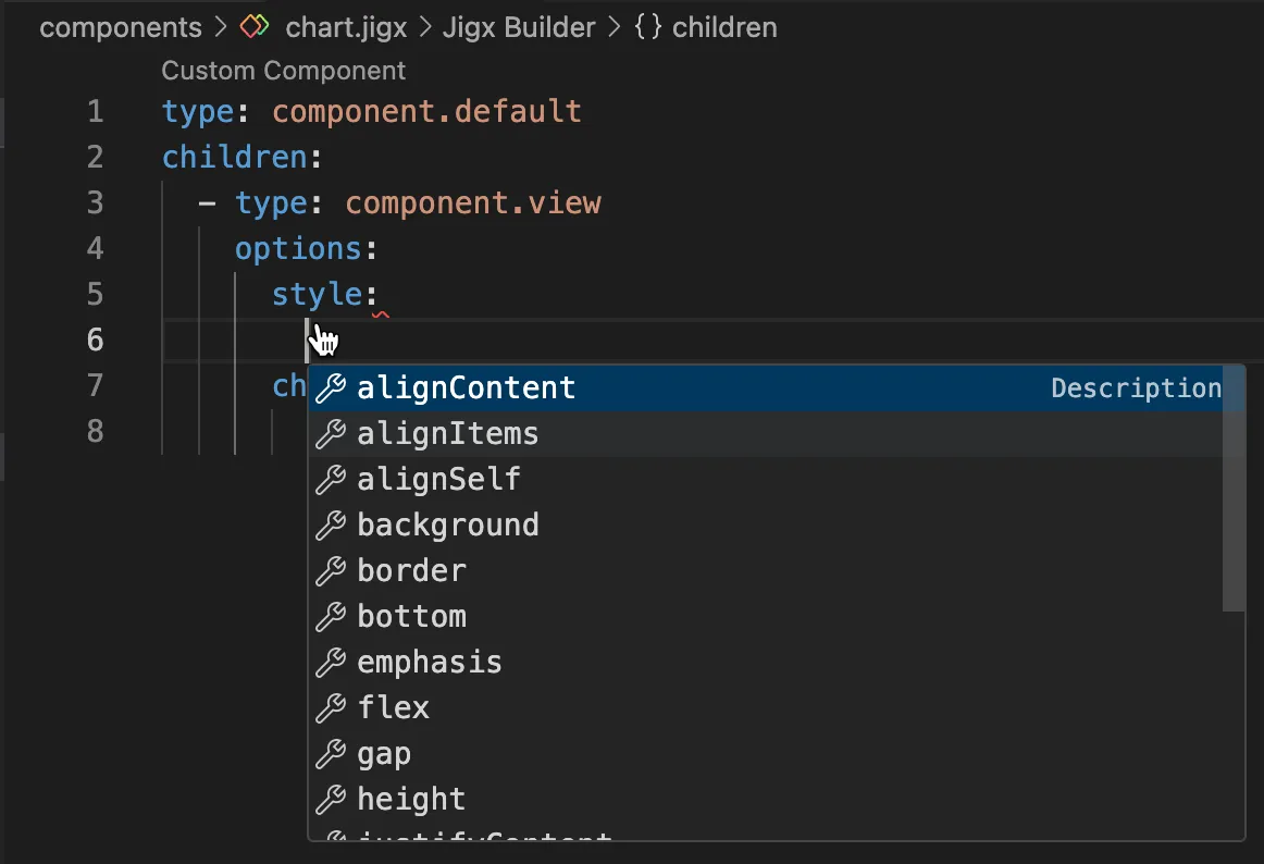 View styling options View styling options