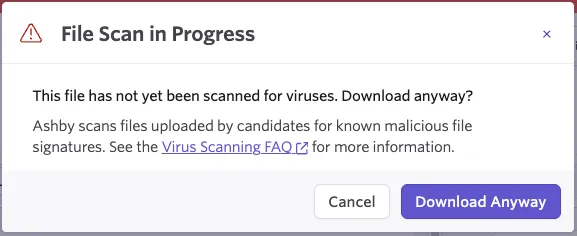 If the scan is still in progress, you will see a “File Scan in Progress” message.