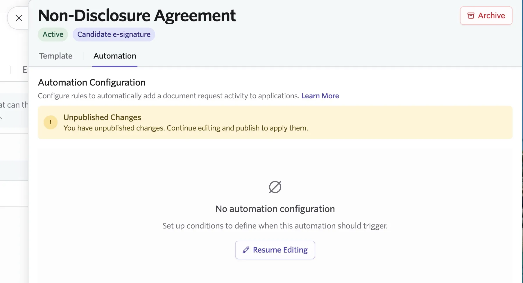You can save edits to your automation rules and resume editing on them later.