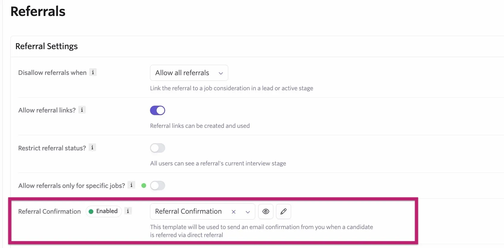 Adding a referral confirmation email.