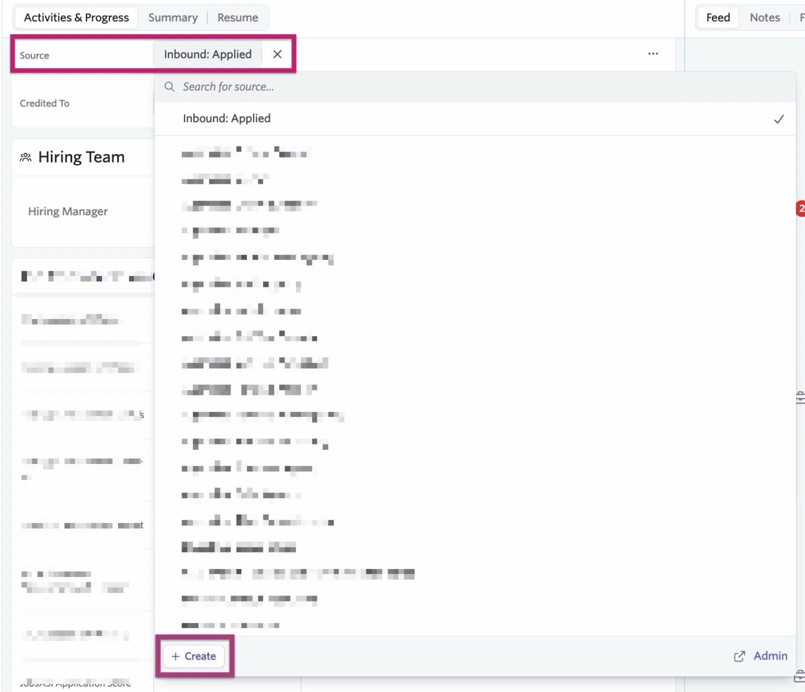 Creating a new source in-line on the candidate profile Creating a new source in-line on the candidate profile
