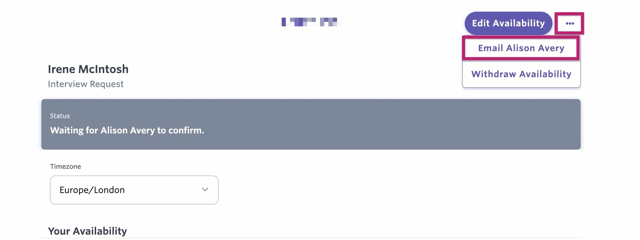 The option to email the meeting organizer on the scheduling confirmation page.