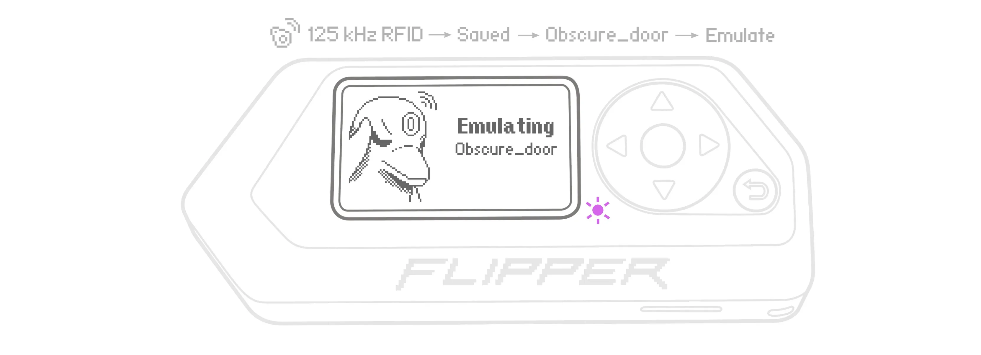 使用 Flipper Zero 可以模拟已保存的 125 kHz 卡片