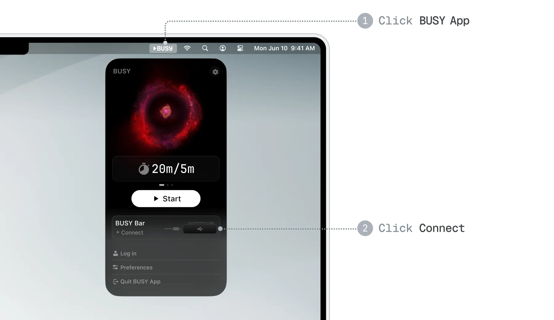 BUSY App on Mac