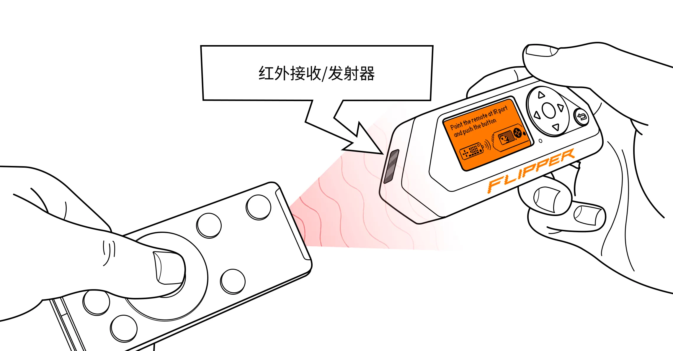 请让遥控器保持在红外接收器的视线范围内