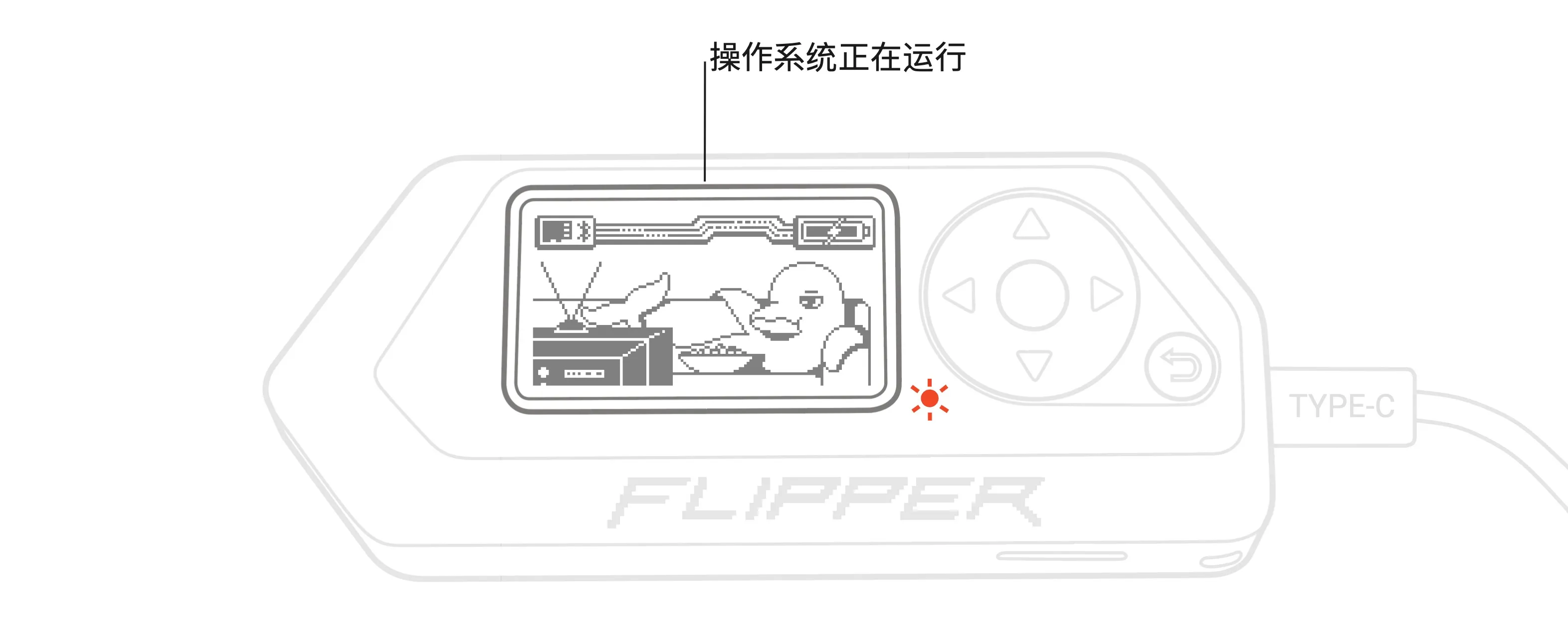 操作系统正在运行的 Flipper Zero