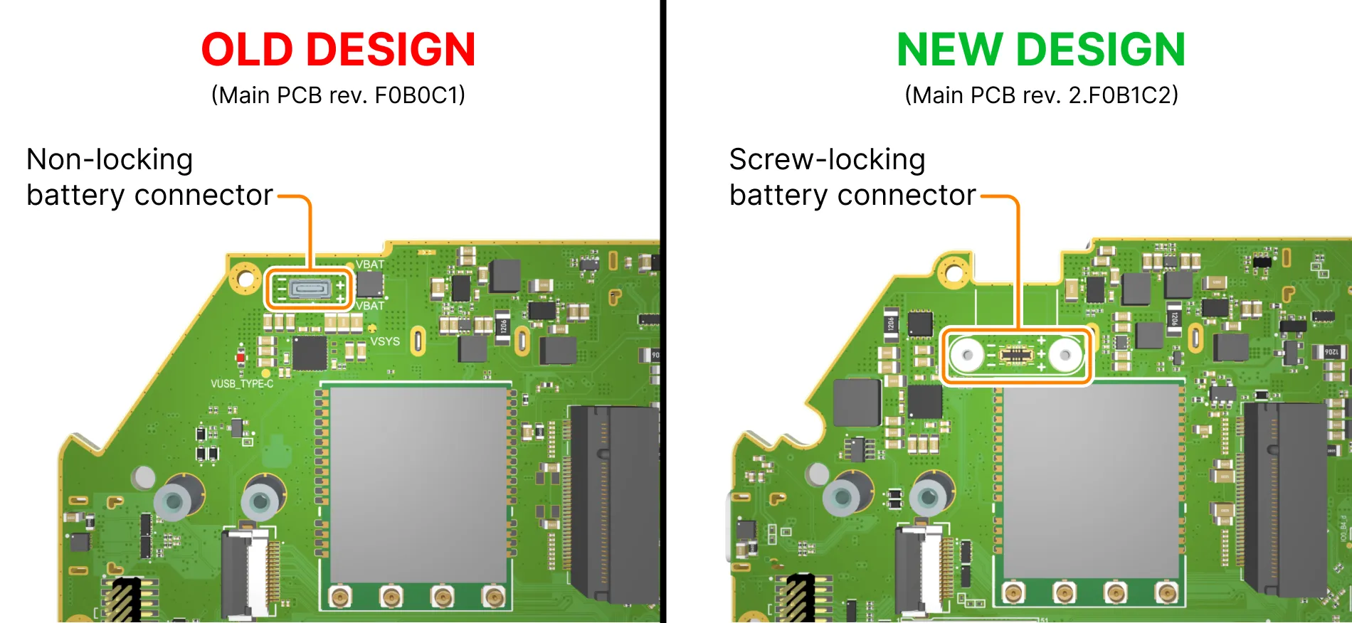 New battery connector