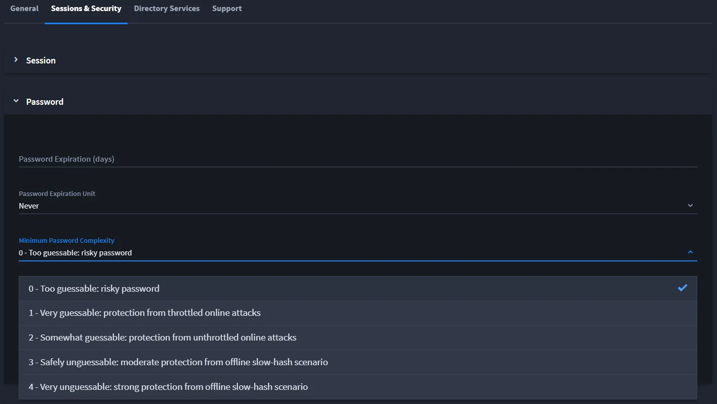 Password Complexity Settings Password Complexity Settings