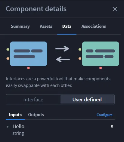 User-defined inputs visible in interface User-defined inputs visible in interface