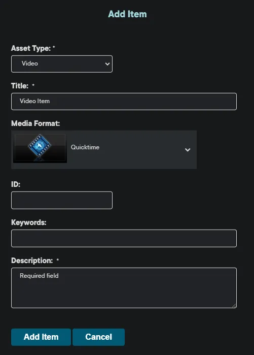Create Order - Add Item screen Create Order - Add Item screen