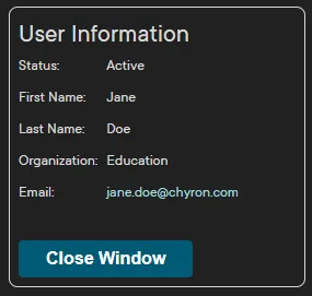 Order List - User Information Order List - User Information