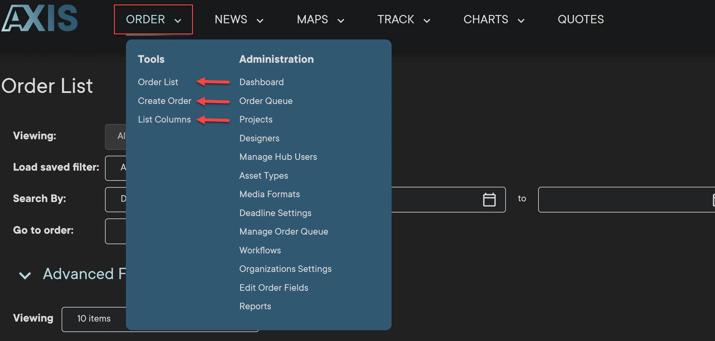 Order Dropdown Order Dropdown