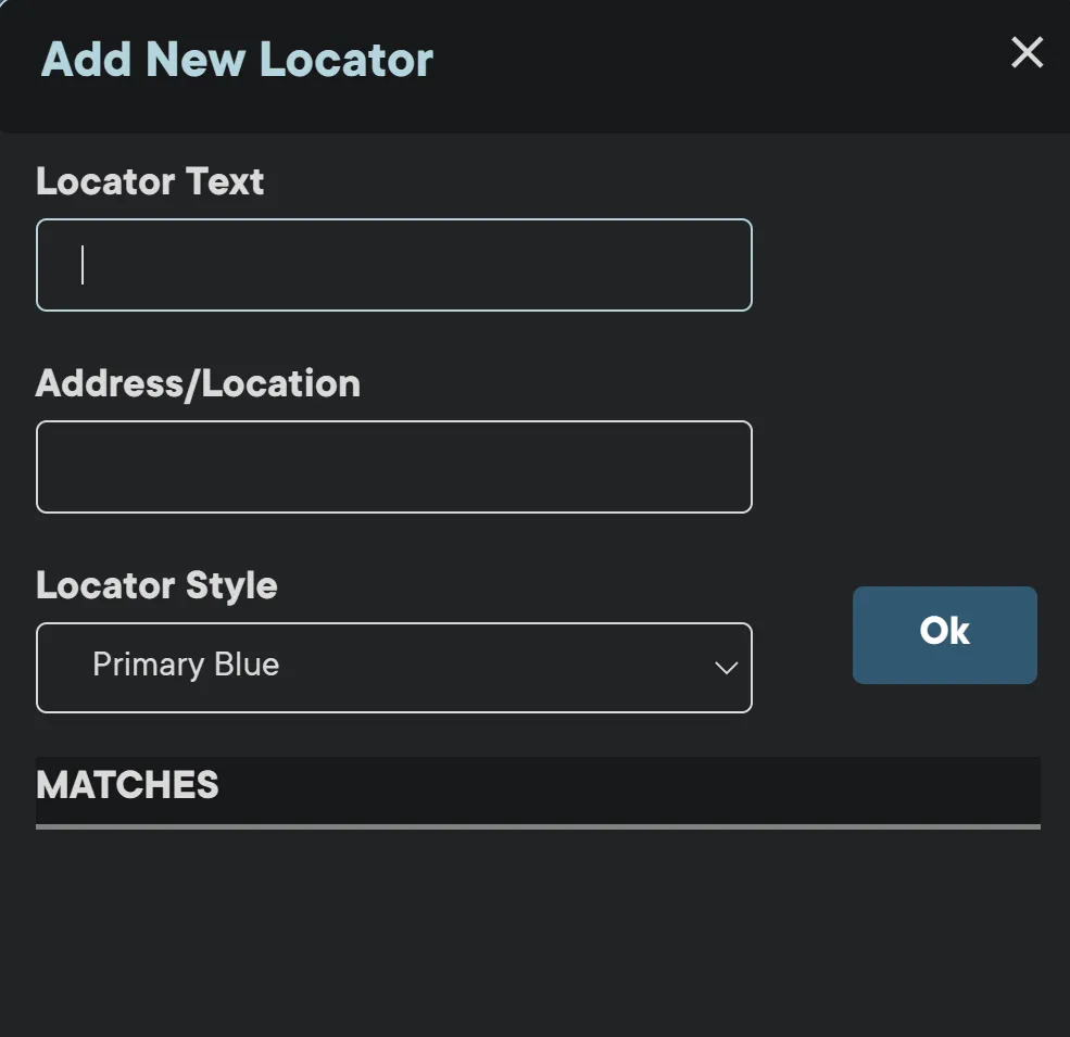 Add New Locator Add New Locator