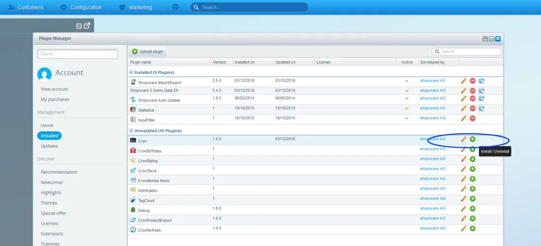 Image: Locate Cron plugin