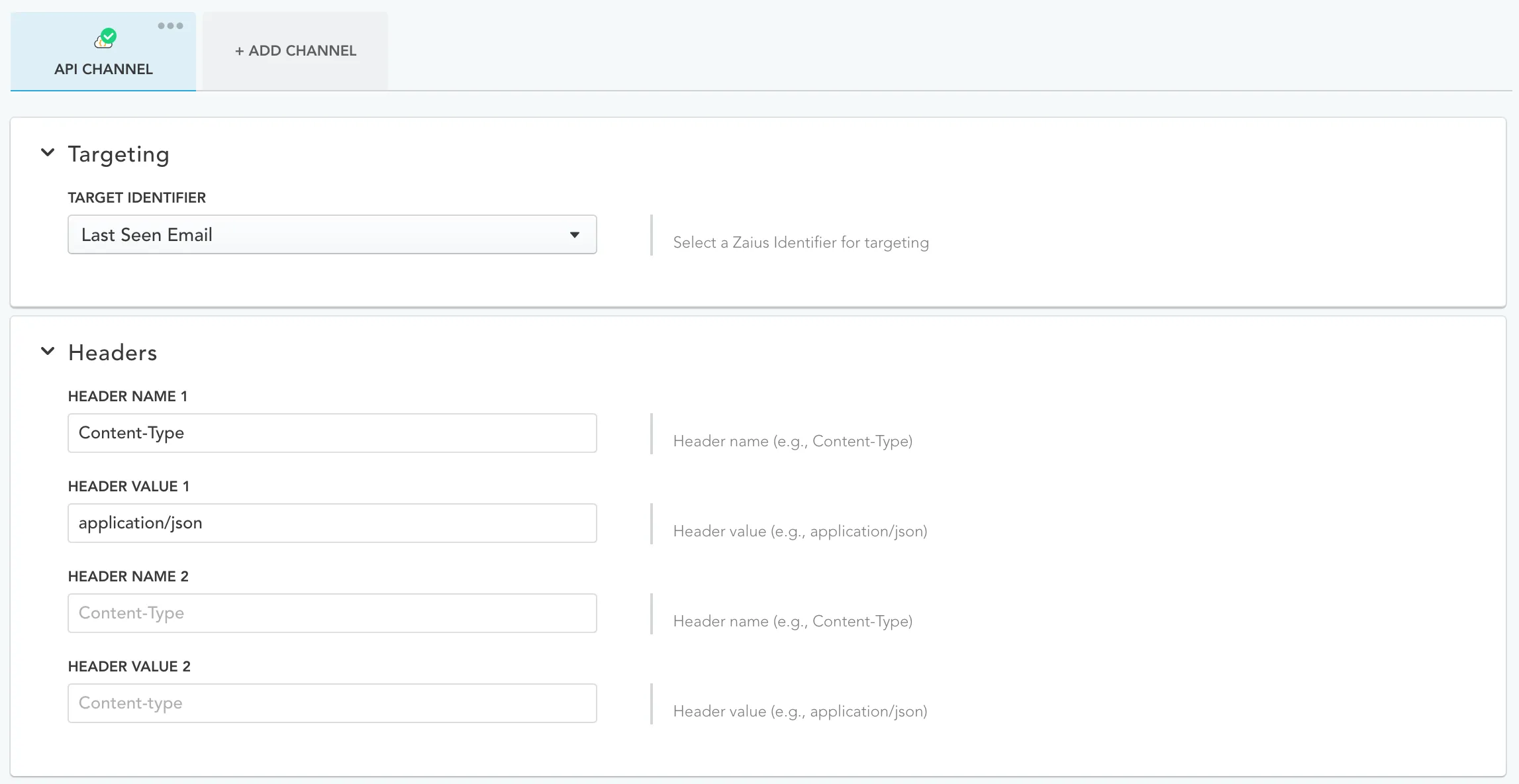 The above example yml as displayed in the ODP App Campaign Creator.