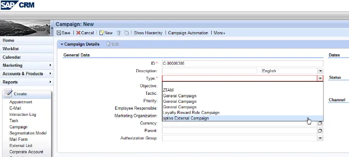Image: Select campaign type Image: Select campaign type
