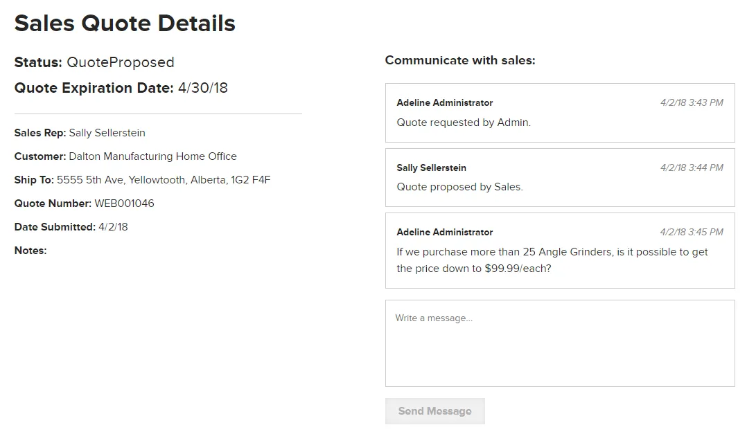 RFQ Messaging