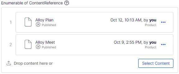 Enumerable of ContentReference List type