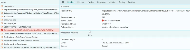 Screenshot of the unauthorized access response displayed when a user submits a request without the required permission. Screenshot of the unauthorized access response displayed when a user submits a request without the required permission.