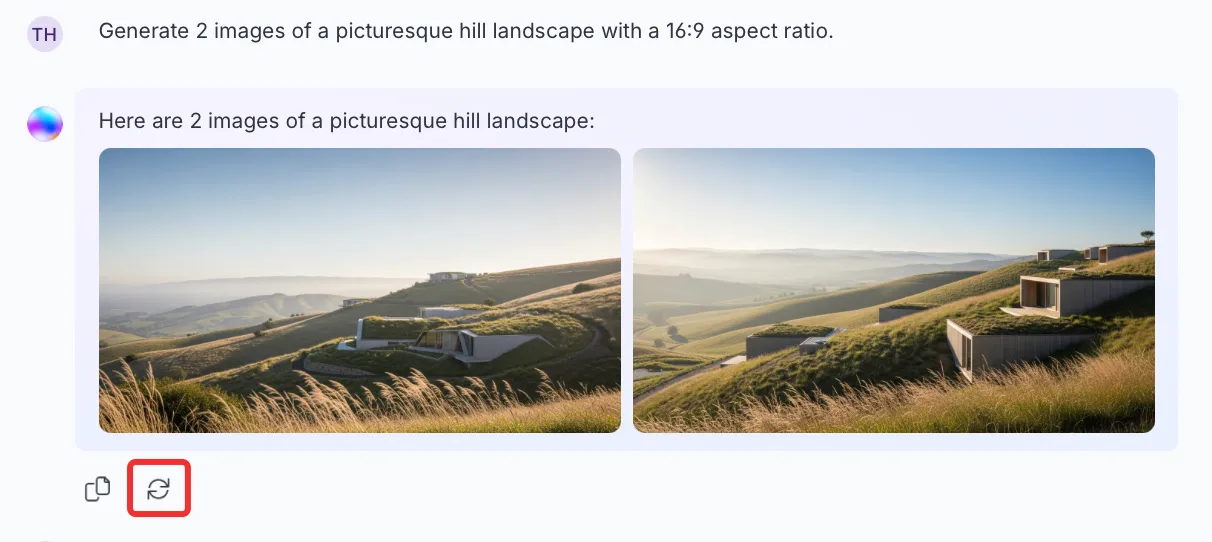 Opal chat displaying two images it generated. Opal chat displaying two images it generated.