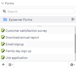 Forms list Forms list
