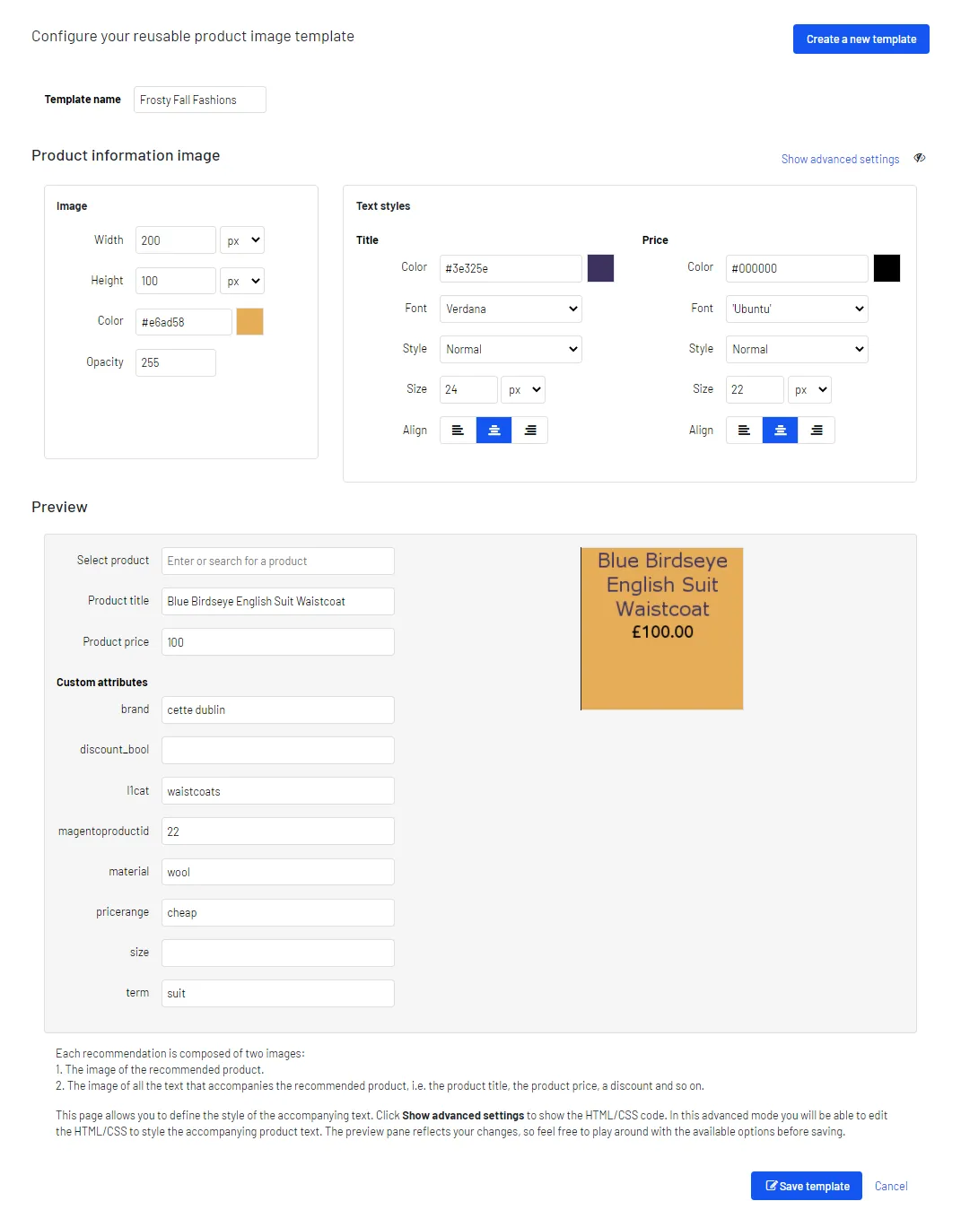 Image: Reusable templates view