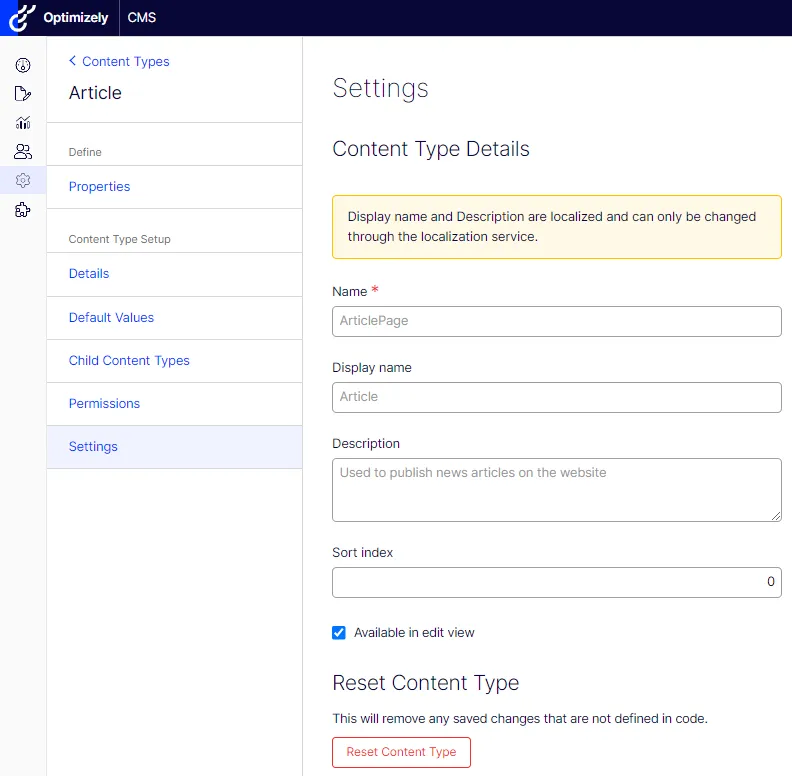 Select the page type from the list. Select the page type from the list.