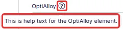Help text example for OptiAlloy property