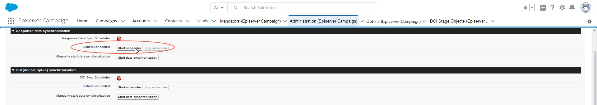 Bild: Synchronisierung starten Bild: Synchronisierung starten