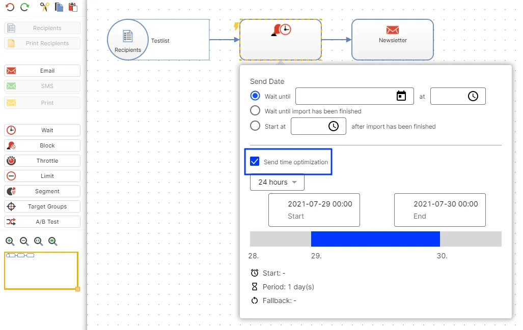 Image: Configure sent time optimization Image: Configure sent time optimization