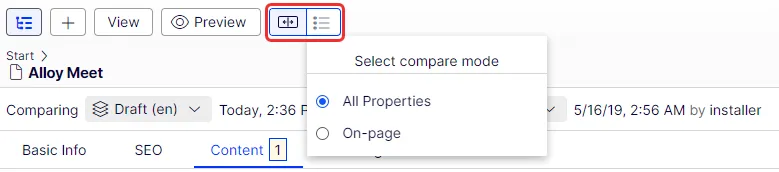 compare content compare content