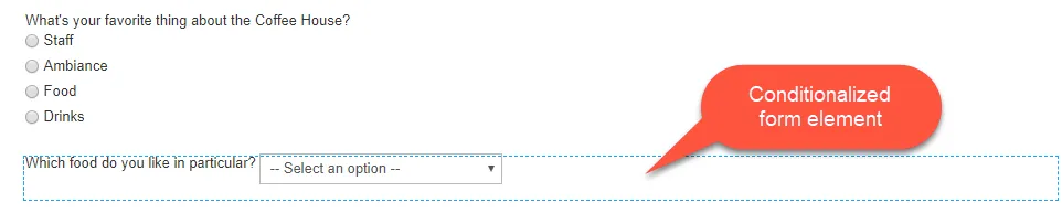 Conditionalized form element Conditionalized form element