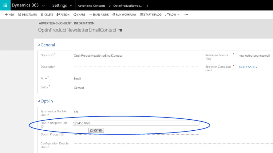 Image: Field Opt-In Recipient List-ID Image: Field Opt-In Recipient List-ID