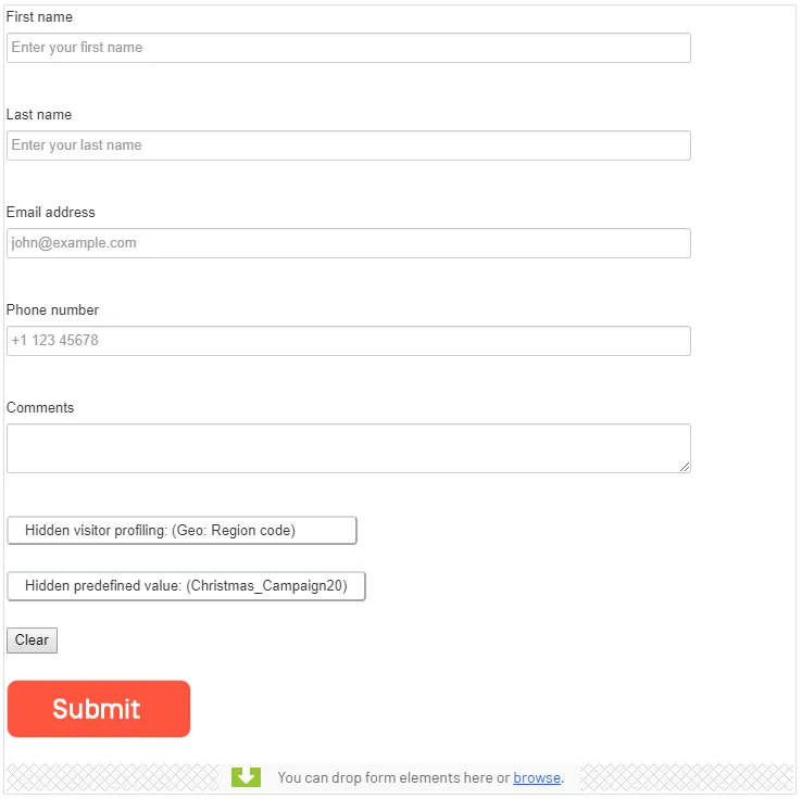 Form container after editing Form container after editing