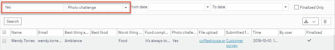 Search form submissions Search form submissions