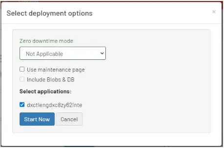 Select the applicable options in the dialog box