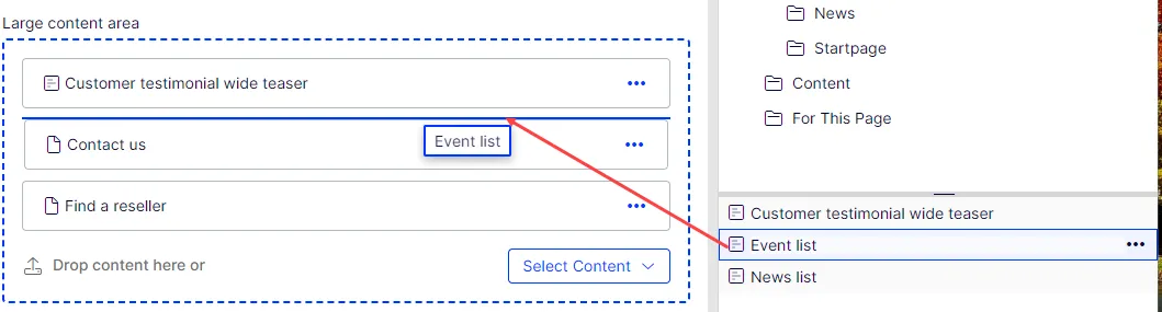 add blocks to a content area in the All Properties view add blocks to a content area in the All Properties view