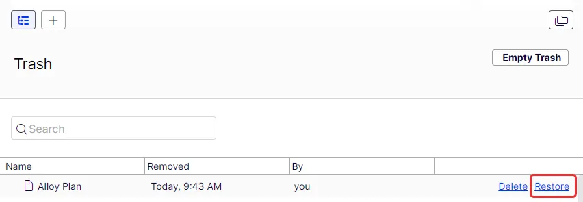 Restore content Restore content