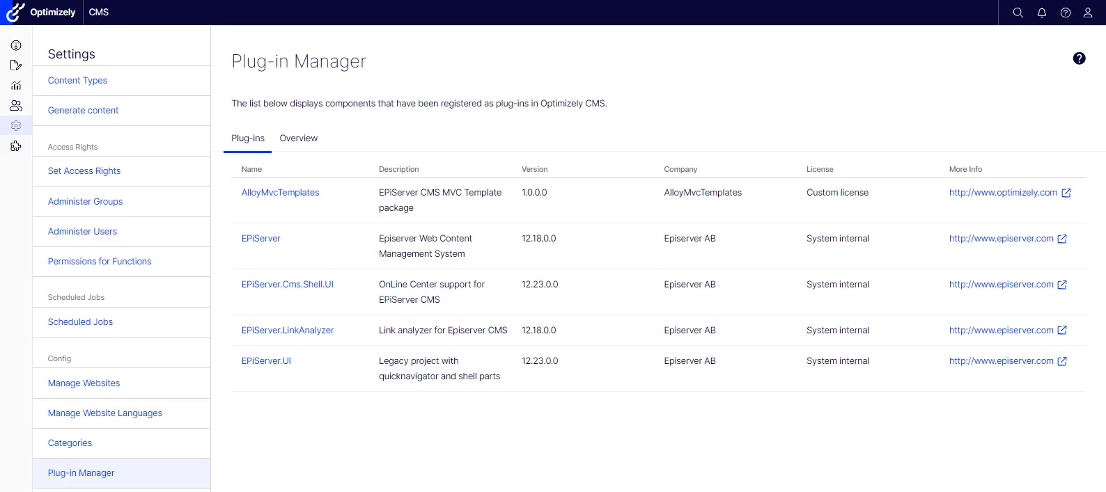 Plug-in Manager Plug-in Manager