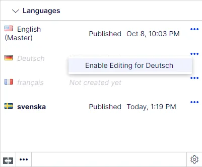 Enable a language for editing