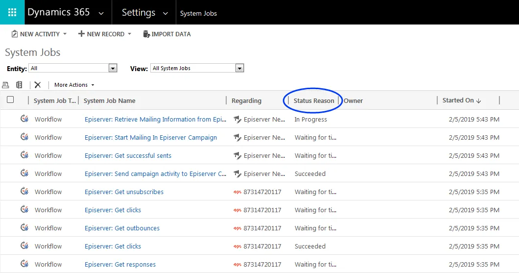 Image: Workflow status Image: Workflow status