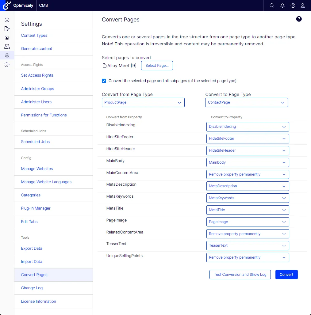 Convert pages