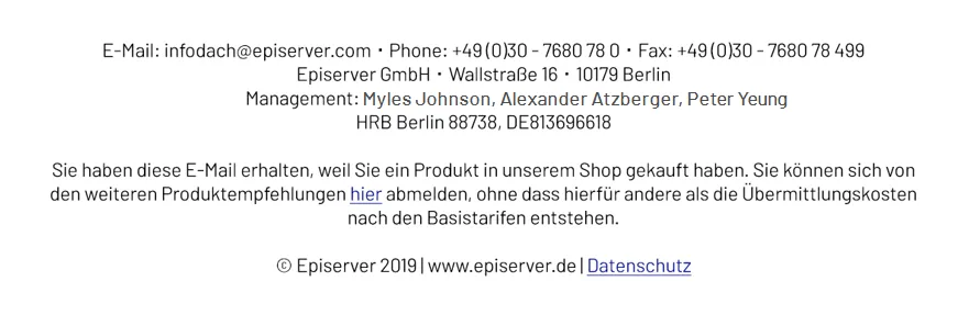 Bild: Beispiel: Footer für Produktempfehlungen Bild: Beispiel: Footer für Produktempfehlungen