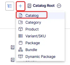 Screenshot of the Create Content menu with the Catalog option selected. Screenshot of the Create Content menu with the Catalog option selected.