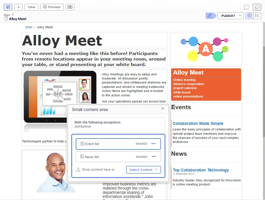 Alloy Meet user interface