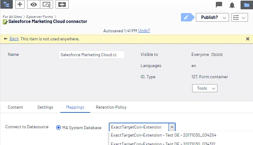 DataExtension database