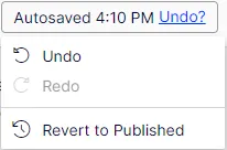 undo changes to content that was previously autosaved