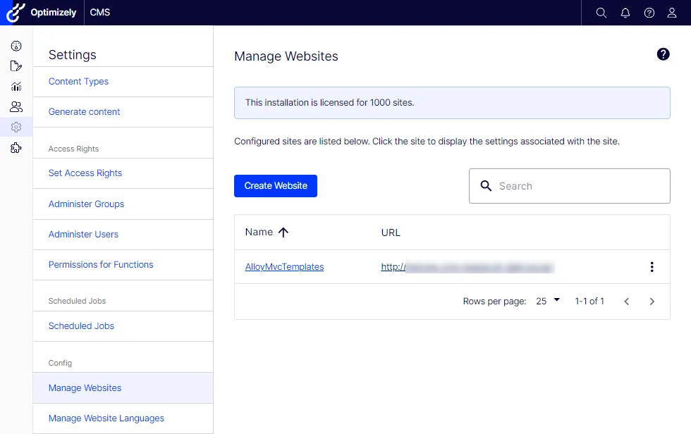 Manage Websites Manage Websites