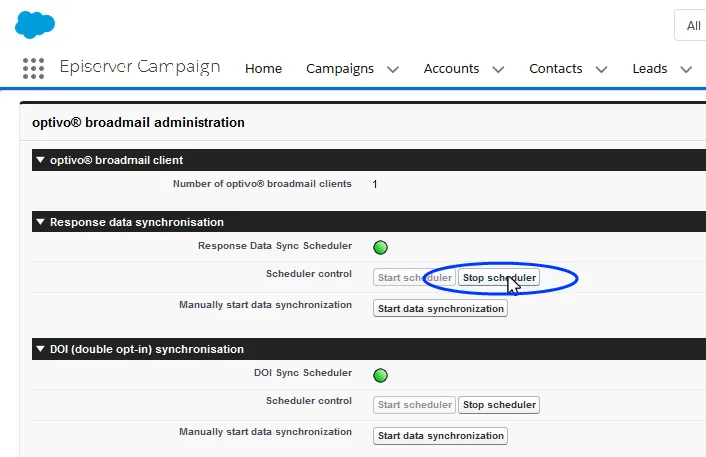 Image: Disable data synchronization Image: Disable data synchronization