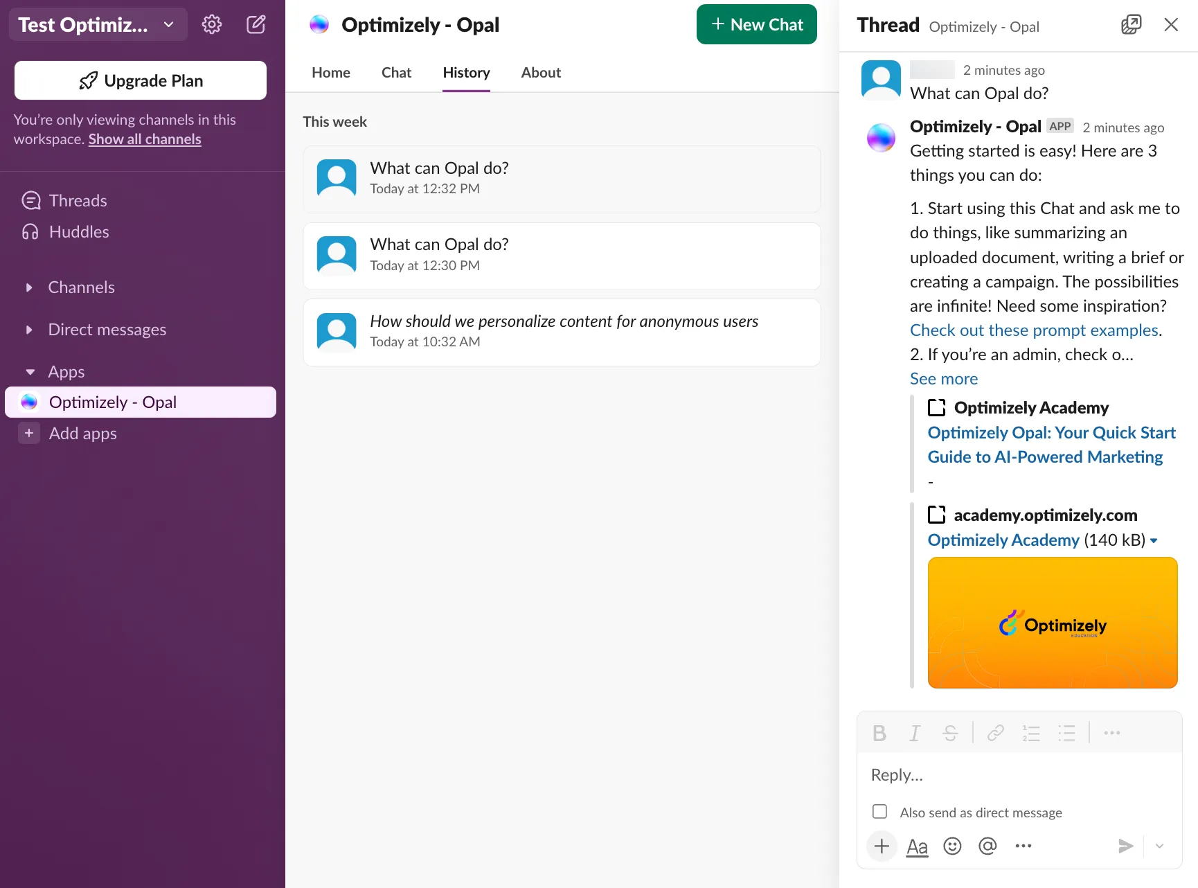 View your chat thread history in Slack View your chat thread history in Slack